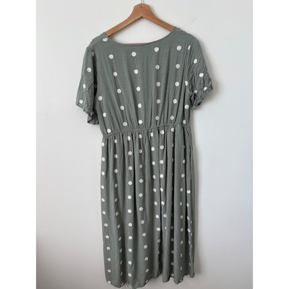 Polagram Green and White Polka Dot Dress – Size Medium - Picture 5 of 5